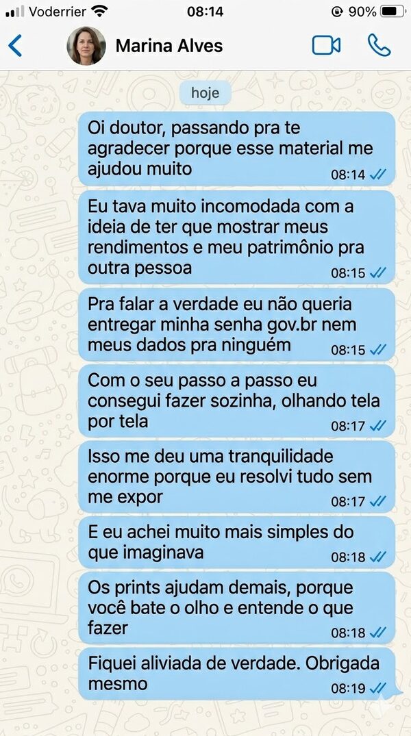 Depoimento de Marina Alves no WhatsApp